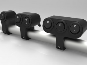 set of three key switches for a motorcycle handlebar 22 mm Model 3D