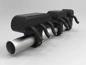 set of three key switches for a motorcycle handlebar 22 mm 3D Model