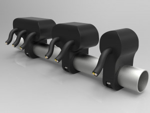 set of three key switches for a motorcycle handlebar 22 mm Model 3D
