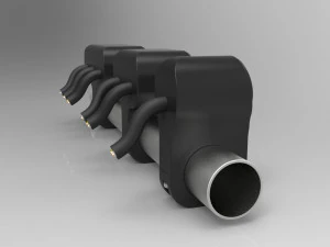 set of three key switches for a motorcycle handlebar 22 mm 3D Model