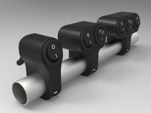 set of three key switches for a motorcycle handlebar 22 mm Model 3D