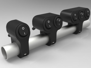 set of three key switches for a motorcycle handlebar 22 mm Model 3D