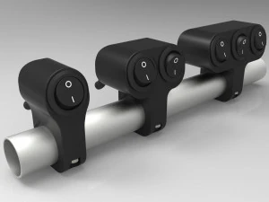 set of three key switches for a motorcycle handlebar 22 mm 3D Model