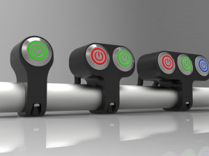 set of three button led switches for a motorcycle handlebar 22 mm 3D 模型