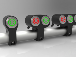 set of three button led switches for a motorcycle handlebar 22 mm 3D-Modell