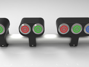 set of three button led switches for a motorcycle handlebar 22 mm 3D-Modell
