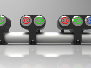 set of three button led switches for a motorcycle handlebar 22 mm 3D-Modell