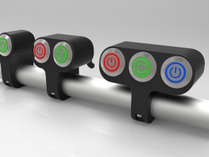 set of three button led switches for a motorcycle handlebar 22 mm 3D-Modell