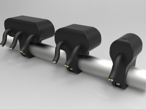 set of three button led switches for a motorcycle handlebar 22 mm 3D-Modell