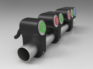 set of three button led switches for a motorcycle handlebar 22 mm 3D-Modell