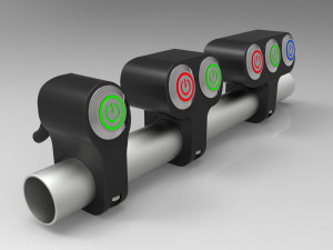 set of three button led switches for a motorcycle handlebar 22 mm 3D-Modell