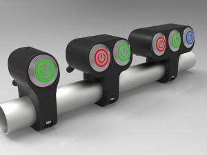 set of three button led switches for a motorcycle handlebar 22 mm 3D-Modell