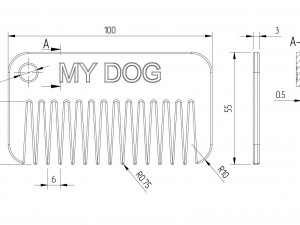 Comb for dogs Modello di stampa 3D