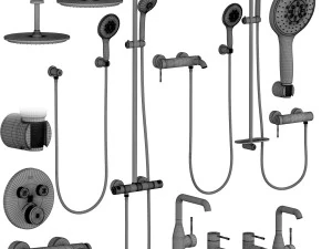 grohe set 1 essence euphoria with adjustable watering can 3D Model