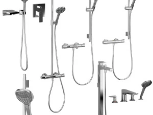 hansgrohe set 1 ecostat metropol talis with adjustable watering can 3D Model