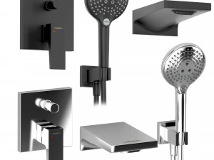hansgrohe set 1 ecostat metropol talis with adjustable watering can 3D Model