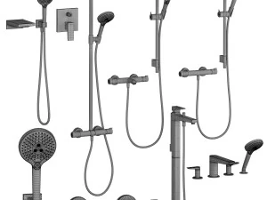 hansgrohe set 1 ecostat metropol talis with adjustable watering can 3D Model