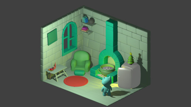 Cartoon interior 3D Model .c4d .max .obj .3ds .fbx .stl .blend 