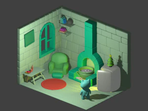 Cartoon interior 3D Model