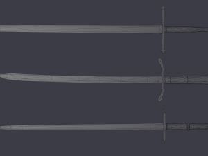 two-handed swords 3D मॉडल