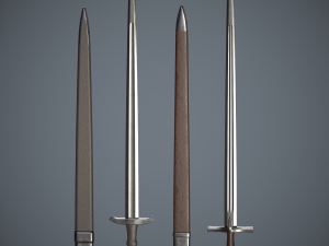 one-handed sword with scabbard 3D 模型