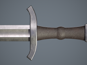one-handed sword with scabbard Model 3D