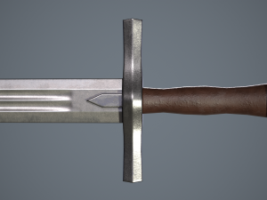 one-handed sword with scabbard Model 3D
