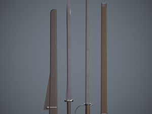 one-handed sword with scabbard 3D 模型