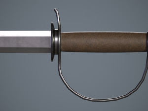 one-handed sword with scabbard Model 3D