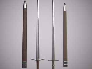 one-handed sword with scabbard 3D 模型