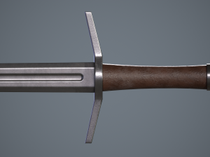 one-handed sword with scabbard 3D Model