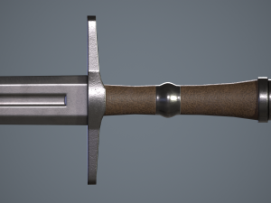 one-handed sword with scabbard 3D Model