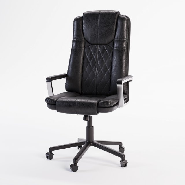 Office Chair Black 3D Model .c4d .max .obj .3ds .fbx .stl .blend 