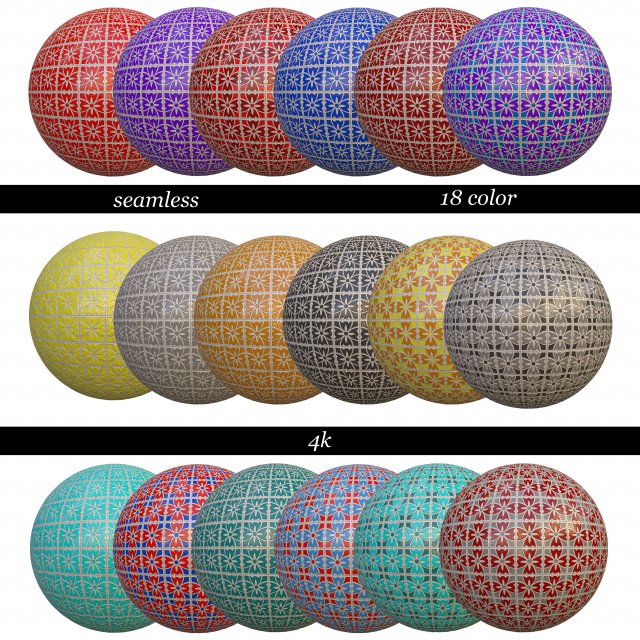 18 colors-collection tiles textures-4k-seamless Texturas CG .c4d .max .obj .3ds .fbx .stl .blend 
