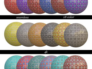 Texturas de azulejos de cole&ccedil;&atilde;o de 18 cores-4k sem costura Texturas CG