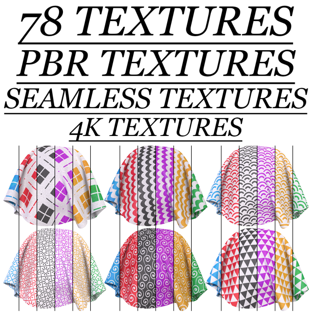 Patterned fabric-set02 Tekstur CG .c4d .max .obj .3ds .fbx .stl .blend 