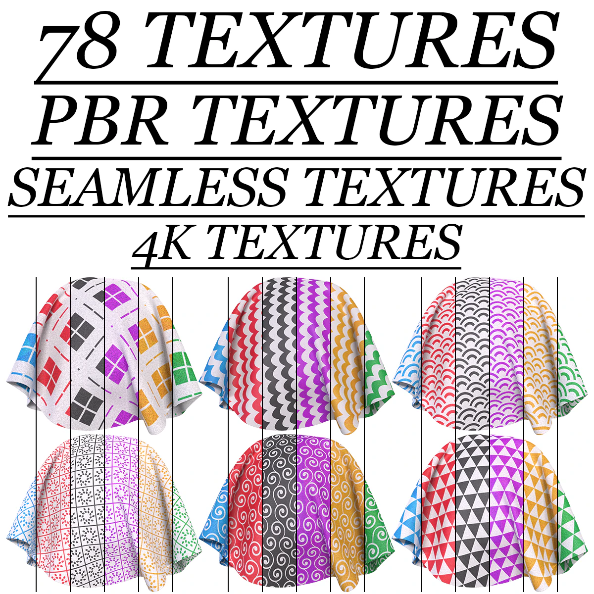Patterned fabric-set02 CG Textures .c4d .max .obj .3ds .fbx .stl .blend 