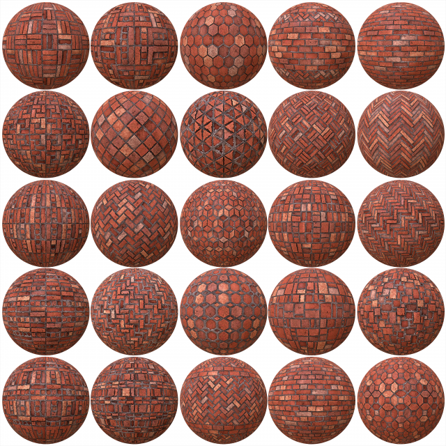 Collection Brick-set02 CG Textures .c4d .max .obj .3ds .fbx .stl .blend 