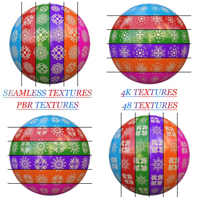 TILE-4Pattern-6COLOR-set01 CG テクスチャ .c4d .max .obj .3ds .fbx .stl .blend 