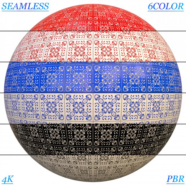 TILE-6COLOR-PBR-SEAMLESS CG Texturen .c4d .max .obj .3ds .fbx .stl .blend 