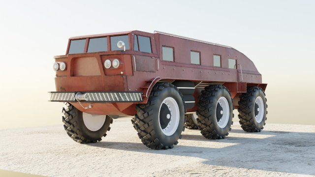 ZIL-E167 soviet monster truck Model 3D .c4d .max .obj .3ds .fbx .stl .blend 