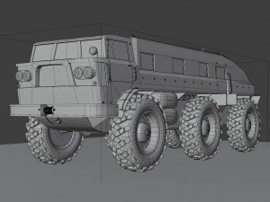 ZIL-E167 soviet monster truck 3D Model