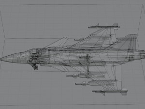 Saab JAS-39 Gripen lowpoly jet fighter Model 3D