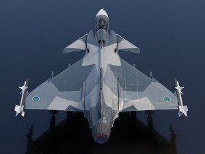 Saab JAS-39 Gripen lowpoly jet fighter Model 3D