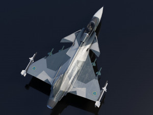 Saab JAS-39 Gripen lowpoly jet fighter Model 3D