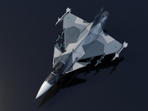 Saab JAS-39 Gripen lowpoly jet fighter Model 3D