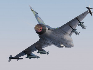 Saab JAS-39 Gripen lowpoly jet fighter Model 3D