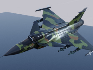 Saab JAS-39 Gripen lowpoly jet fighter Model 3D