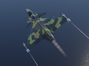 Saab JAS-39 Gripen lowpoly jet fighter Model 3D