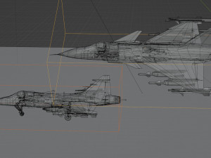 Saab JAS-39 Gripen lowpoly jet fighter Model 3D